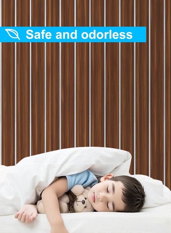 نوايوو ورق جدران بنمط شرائح الخشب، مقاس 15.7 بوصة × 393 بوصة، ورق جدران ذاتي اللصق بنمط الخشب، ورق جدران من الفينيل PVC مقاوم للماء، ورق لاصق بنمط شرائح الخشب الصناعي (CSGS010) - Image 5